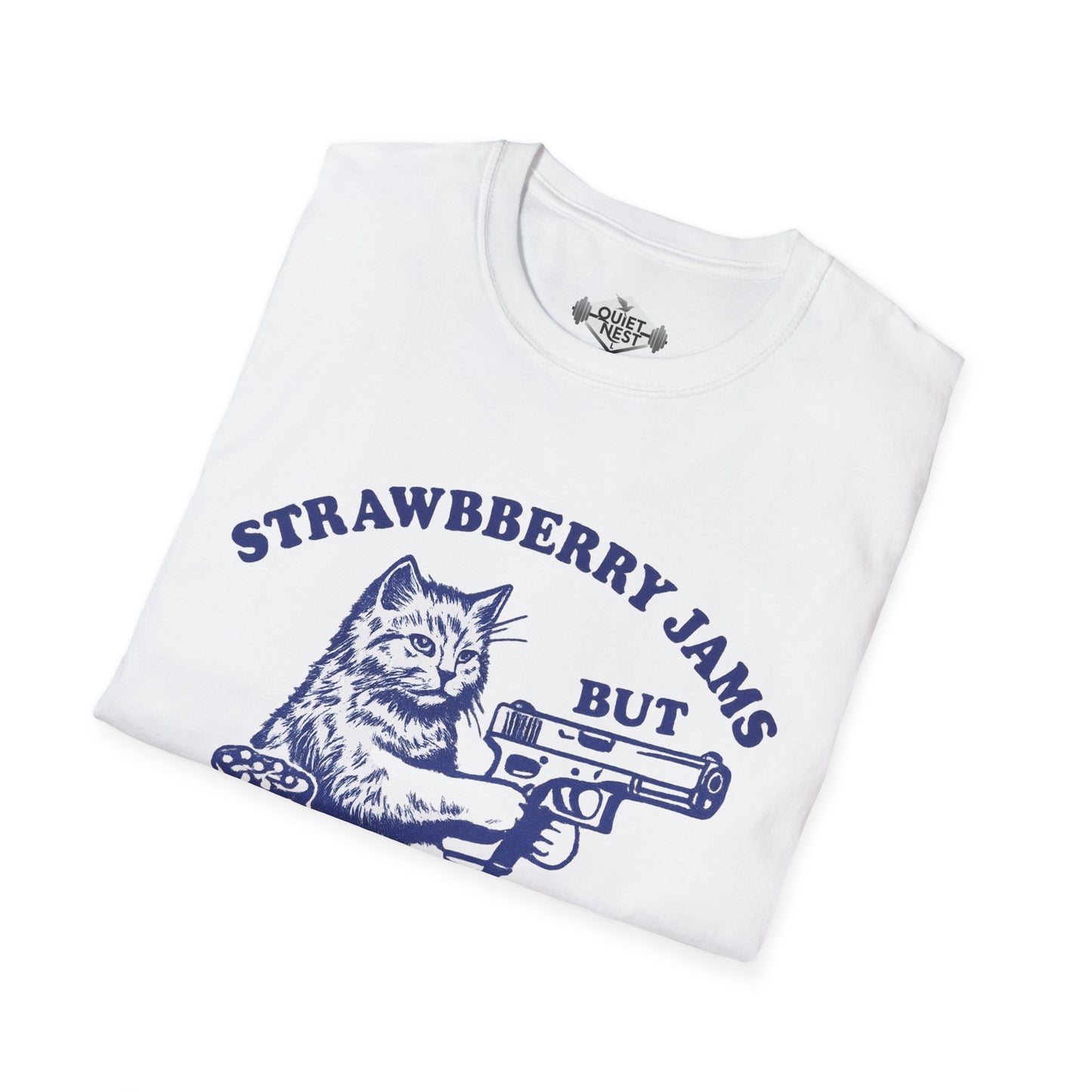 Funny Cat-Strawberry Jams Unisex Tee