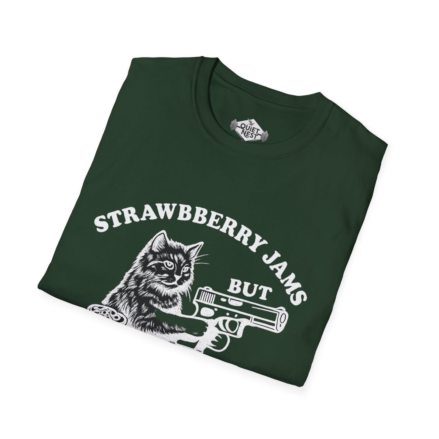 Funny Cat-Strawberry Jams Unisex Tee