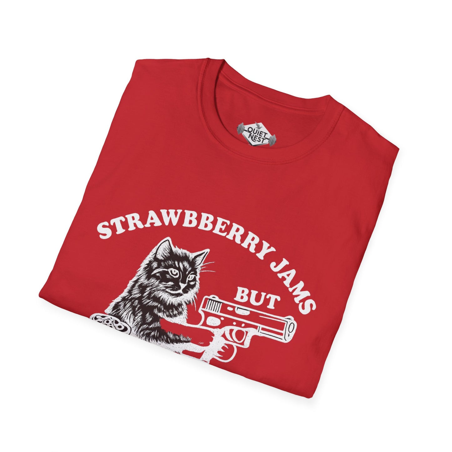 Funny Cat-Strawberry Jams Unisex Tee